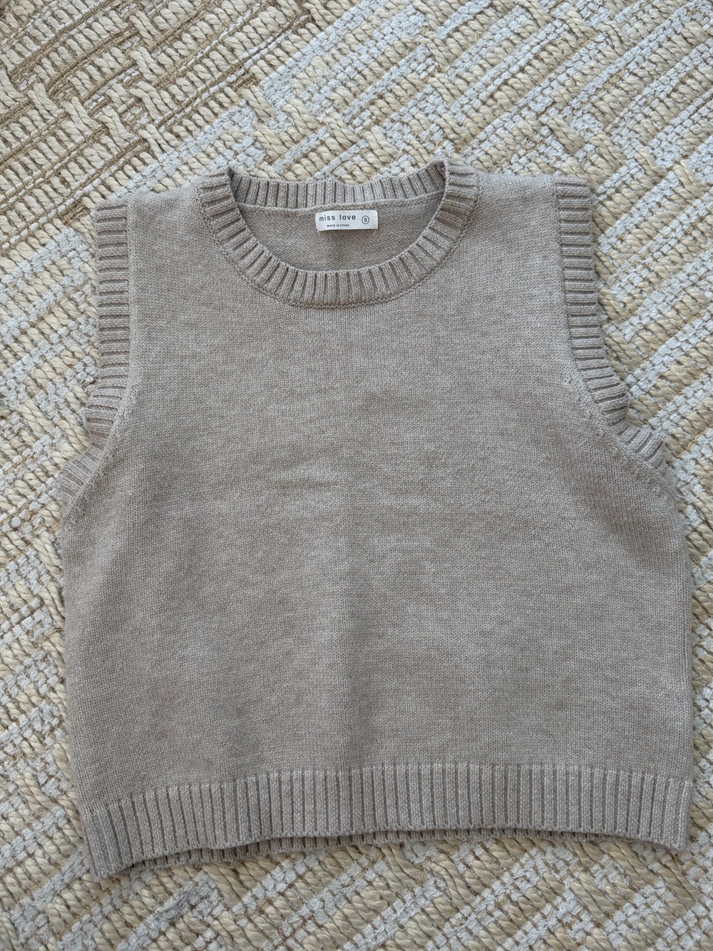 Soft Knit Sleeveless Sweater Vest - Oatmeal